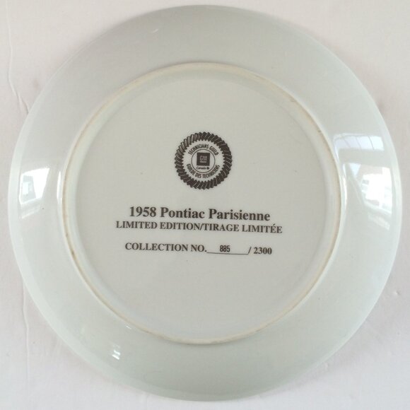 GM Technicians Guild Collector Plate 1958 Pontiac Parisienne Limited Edition - Picture 2 of 2